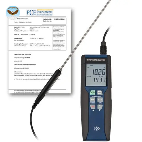 Nhiệt kế điện tử PCE HPT 1-ICA (-100~400°C; 0,01°C; chứng chỉ ISO)